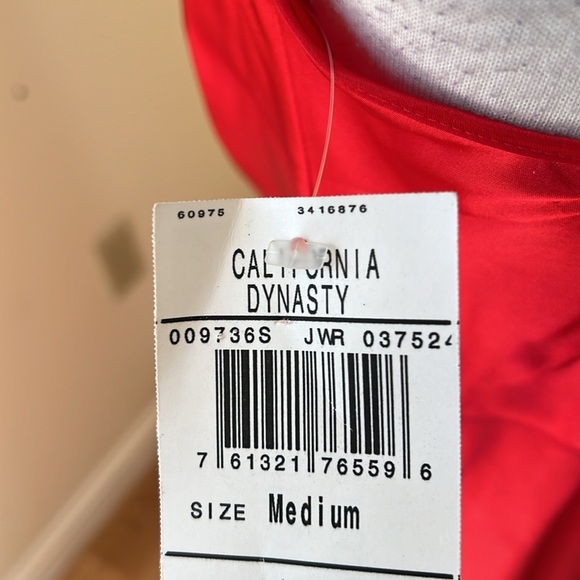 New! California Dynasty red medium cowl sleepwear slip dress. - Picture 5 of 9